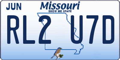 MO license plate RL2U7D