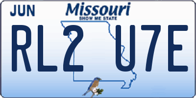 MO license plate RL2U7E