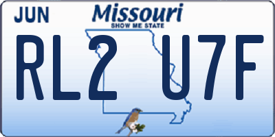 MO license plate RL2U7F