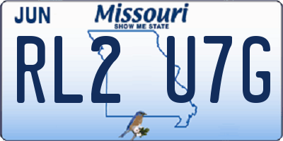 MO license plate RL2U7G