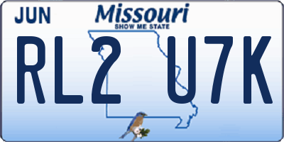 MO license plate RL2U7K