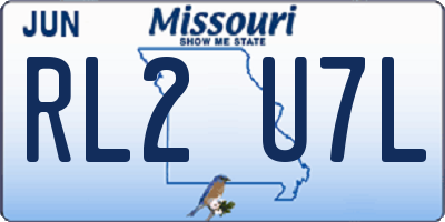 MO license plate RL2U7L