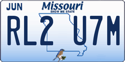 MO license plate RL2U7M