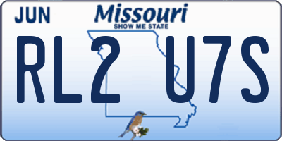 MO license plate RL2U7S