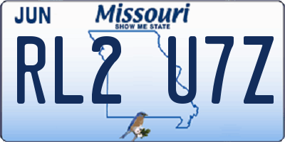 MO license plate RL2U7Z