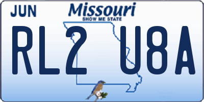 MO license plate RL2U8A