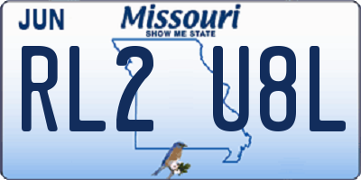 MO license plate RL2U8L