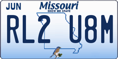 MO license plate RL2U8M