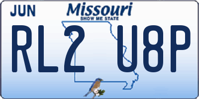 MO license plate RL2U8P
