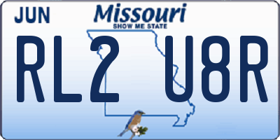 MO license plate RL2U8R