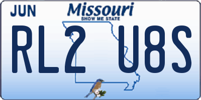 MO license plate RL2U8S