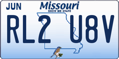 MO license plate RL2U8V