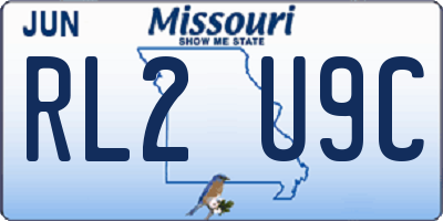 MO license plate RL2U9C