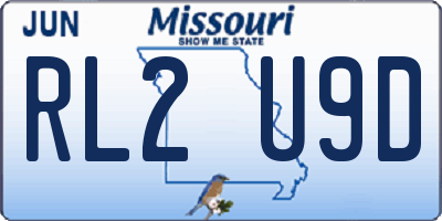 MO license plate RL2U9D