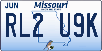 MO license plate RL2U9K