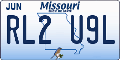 MO license plate RL2U9L