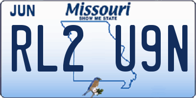 MO license plate RL2U9N