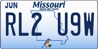 MO license plate RL2U9W