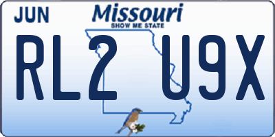 MO license plate RL2U9X