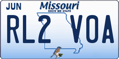 MO license plate RL2V0A
