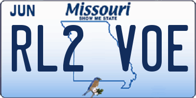 MO license plate RL2V0E