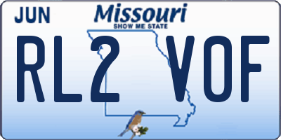 MO license plate RL2V0F