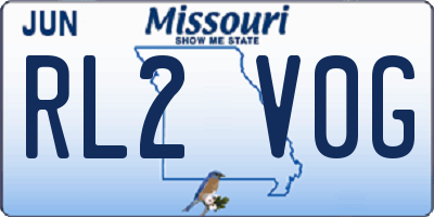 MO license plate RL2V0G