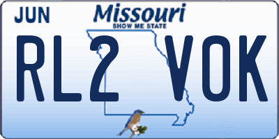 MO license plate RL2V0K