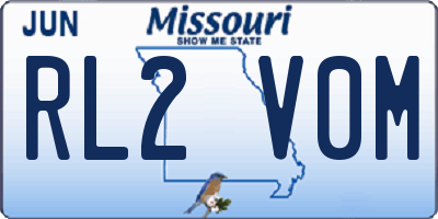 MO license plate RL2V0M