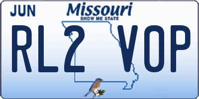 MO license plate RL2V0P