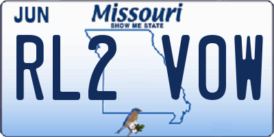 MO license plate RL2V0W