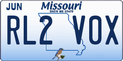 MO license plate RL2V0X