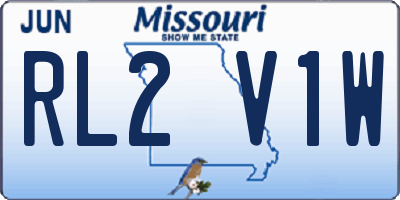 MO license plate RL2V1W