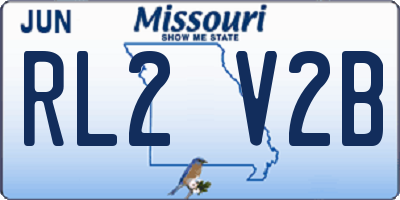 MO license plate RL2V2B