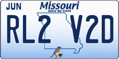 MO license plate RL2V2D