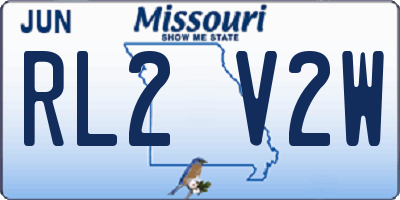 MO license plate RL2V2W