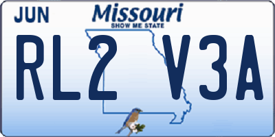 MO license plate RL2V3A