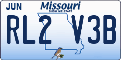 MO license plate RL2V3B