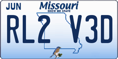 MO license plate RL2V3D
