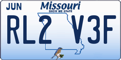 MO license plate RL2V3F