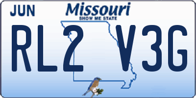 MO license plate RL2V3G