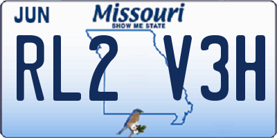 MO license plate RL2V3H