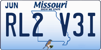 MO license plate RL2V3I