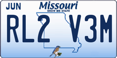 MO license plate RL2V3M