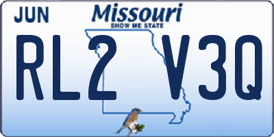 MO license plate RL2V3Q