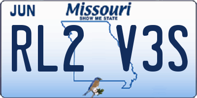 MO license plate RL2V3S