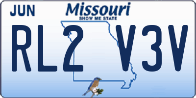 MO license plate RL2V3V