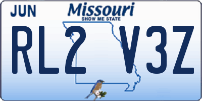 MO license plate RL2V3Z