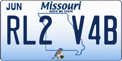 MO license plate RL2V4B