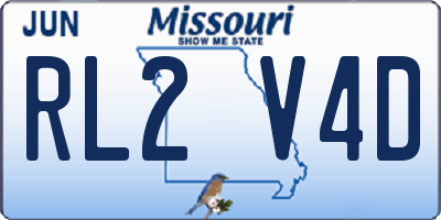 MO license plate RL2V4D